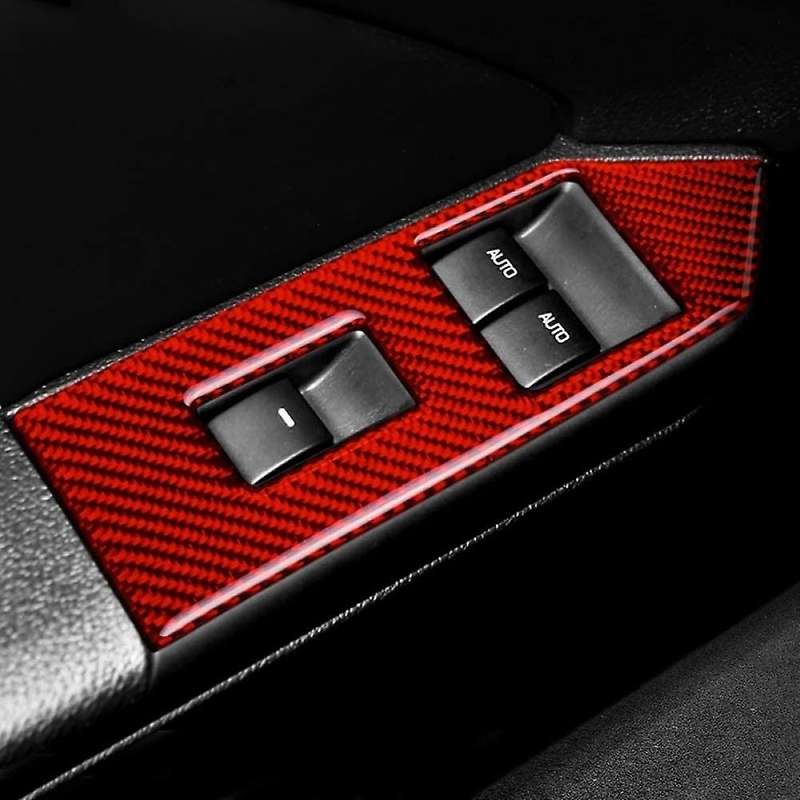 Car Carbon Fiber Window Switch Control Panel Decoration Sticker, Interior Accessories,for 2009-2013