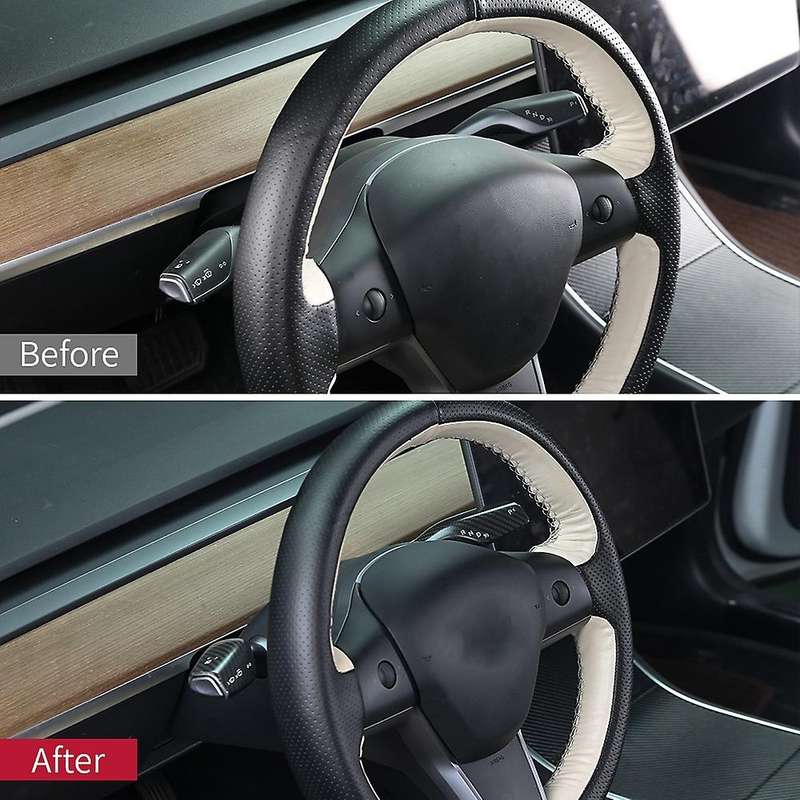 Car Carbon Fiber Wiper Shift Trim Steering Wheel Shift Paddle Cover Accessories for Model Y