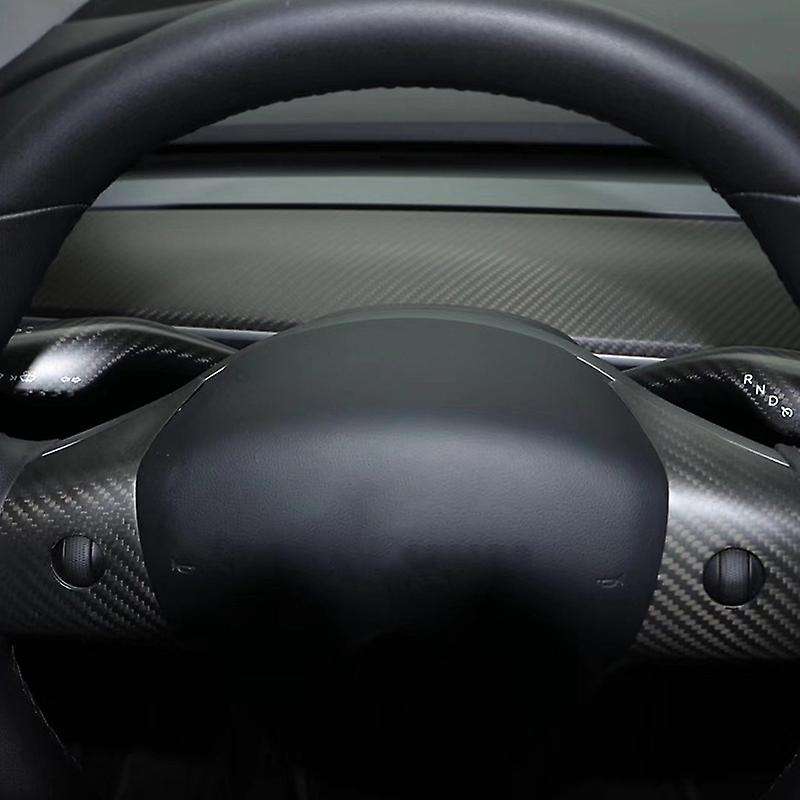 Car Carbon Fiber Wiper Shift Trim Steering Wheel Shift Paddle Cover Accessories for Model Y