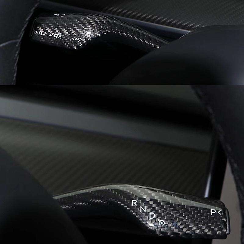 Car Carbon Fiber Wiper Shift Trim Steering Wheel Shift Paddle Cover Accessories for Model Y
