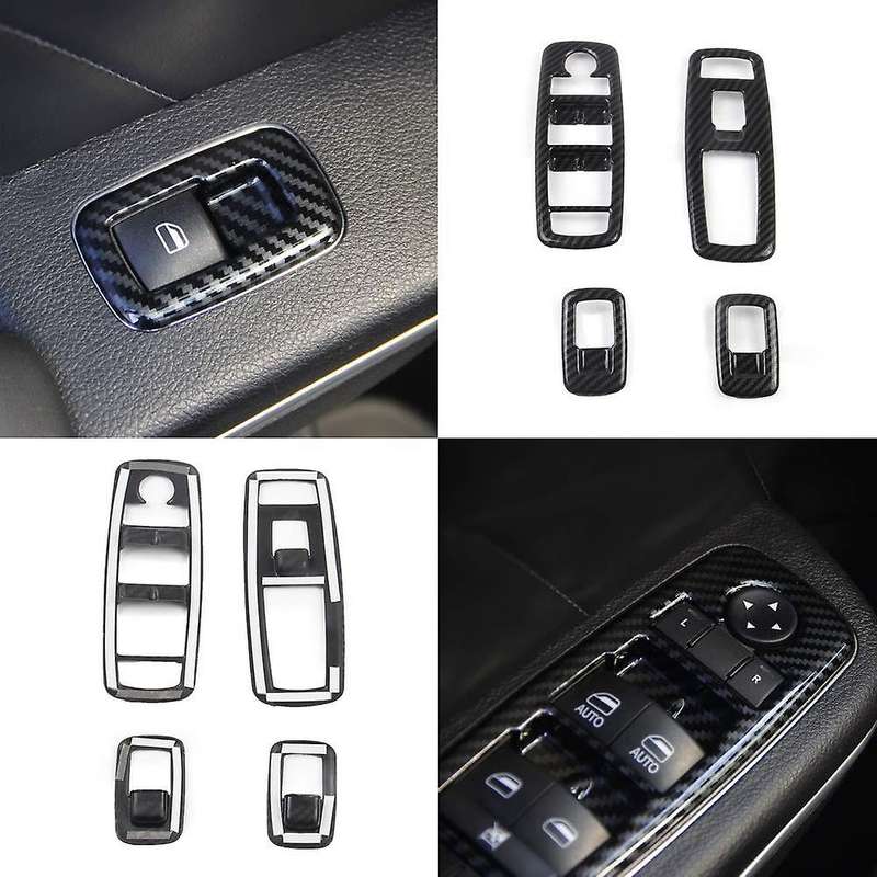 Car Carbon Fiber Window Lift Trim Switch Panel Cover Trim for Charger 2011-2020 Accessories