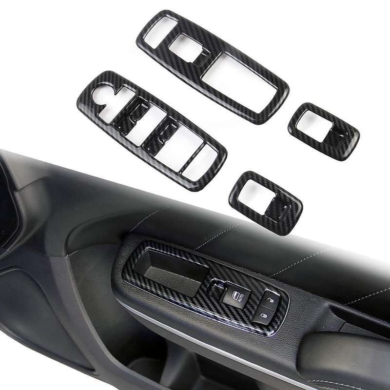Car Carbon Fiber Window Lift Trim Switch Panel Cover Trim for Charger 2011-2020 Accessories