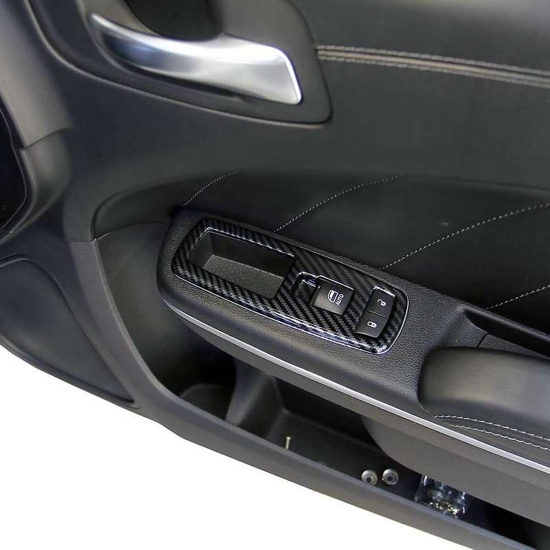 Car Carbon Fiber Window Lift Trim Switch Panel Cover Trim for Charger 2011-2020 Accessories