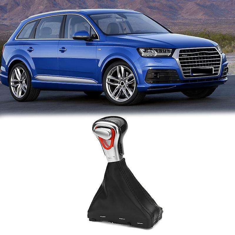 Car Carbon Look Gear Shift Knob with Leather Boot Gaiter for A3 A4 A6 C6 Q5 2009-2012 8KD713139B