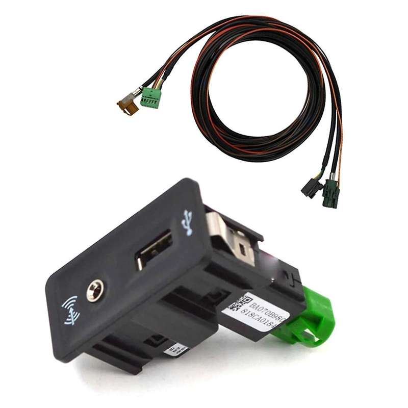 Car Carplay Aux Usb Socket+harness Auto Usb Adapter for Golf 7 Mk7 3gd035222e 5g0 035 222 F