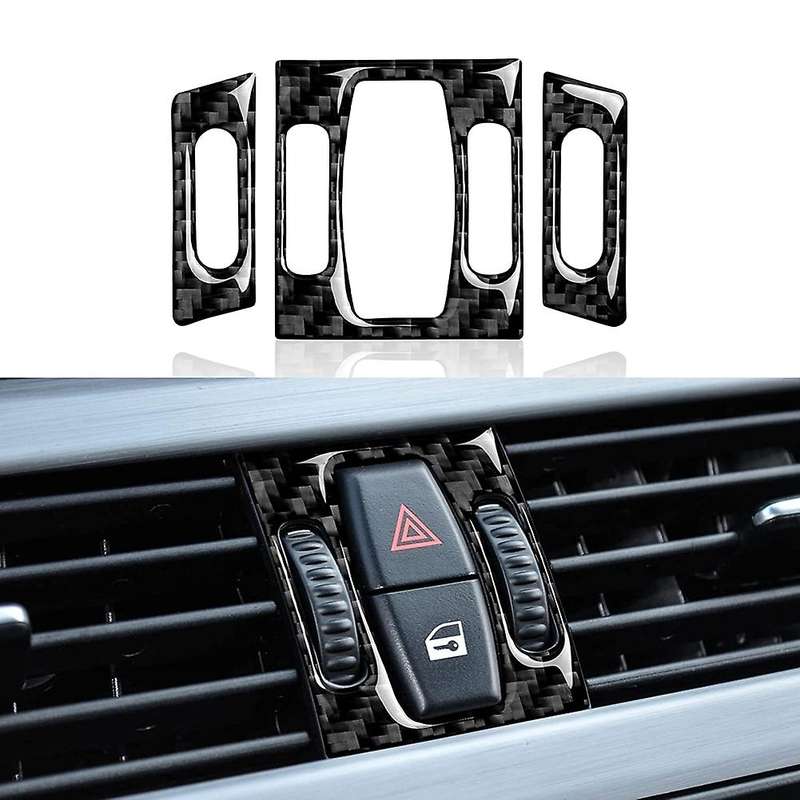Car Center Console Air Conditioner AC Vent Cover Sticker Carbon Fiber Trim for - 5 Series E60 2004-