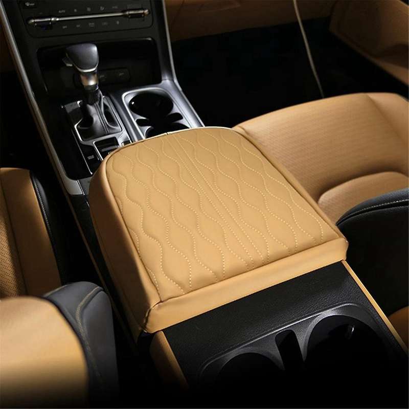 Car Center Console Armrest Box Pad Mat Cushion Cover Camel Fit for Carnival