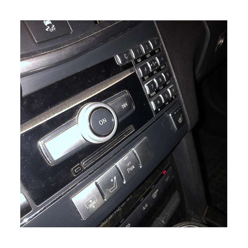 Car Center Console CD Multimedia Button Frame Cover Sticker for E Class W212 2010-2011(Silver)