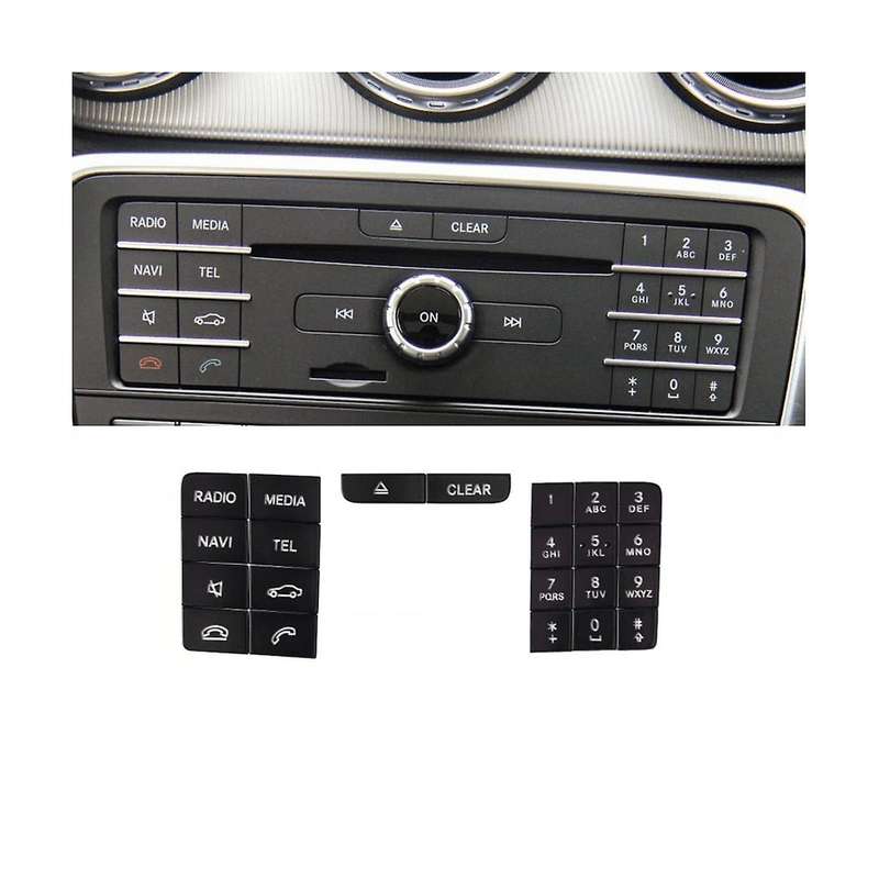 Car Center Console CD Panel Multimedia Button Stickers for W218 2014-2017 GLA X156 2013-2016