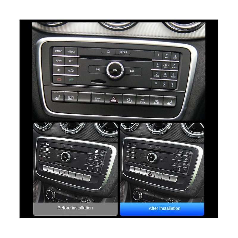 Car Center Console CD Panel Multimedia Button Stickers for W218 2014-2017 GLA X156 2013-2016