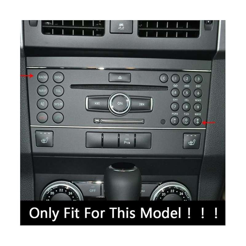 Car Center Console CD Panel Button Sequins Sticker for C Class W204 X204 Accessories