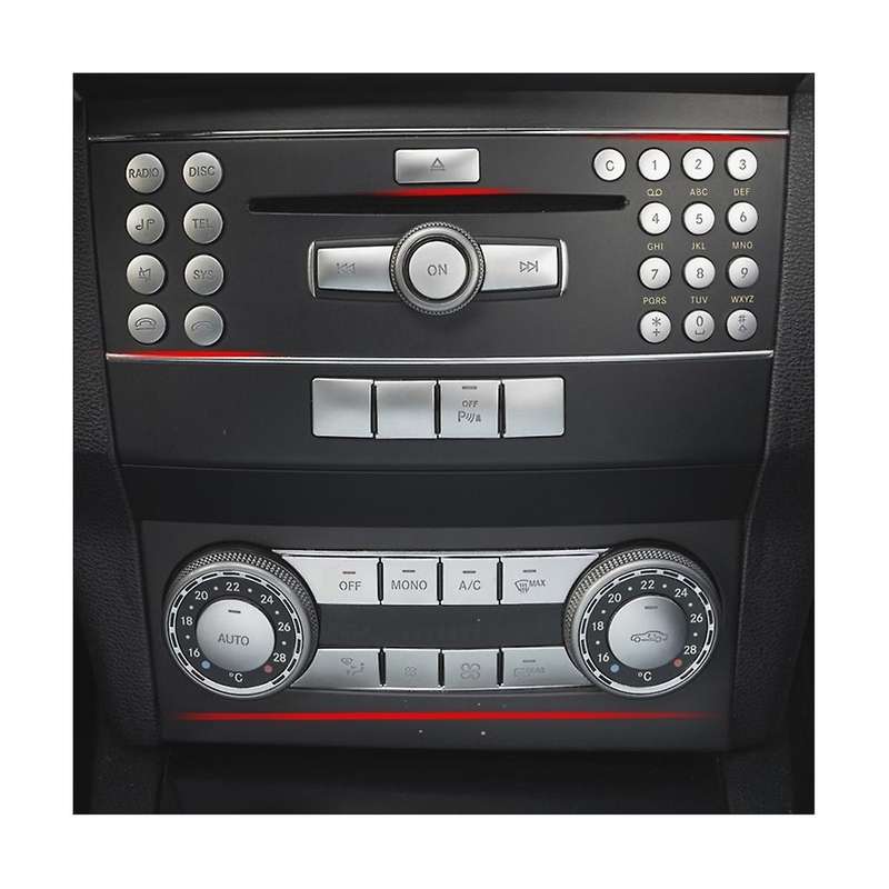 Car Center Console CD Panel Button Sequins Sticker for C Class W204 X204 Accessories