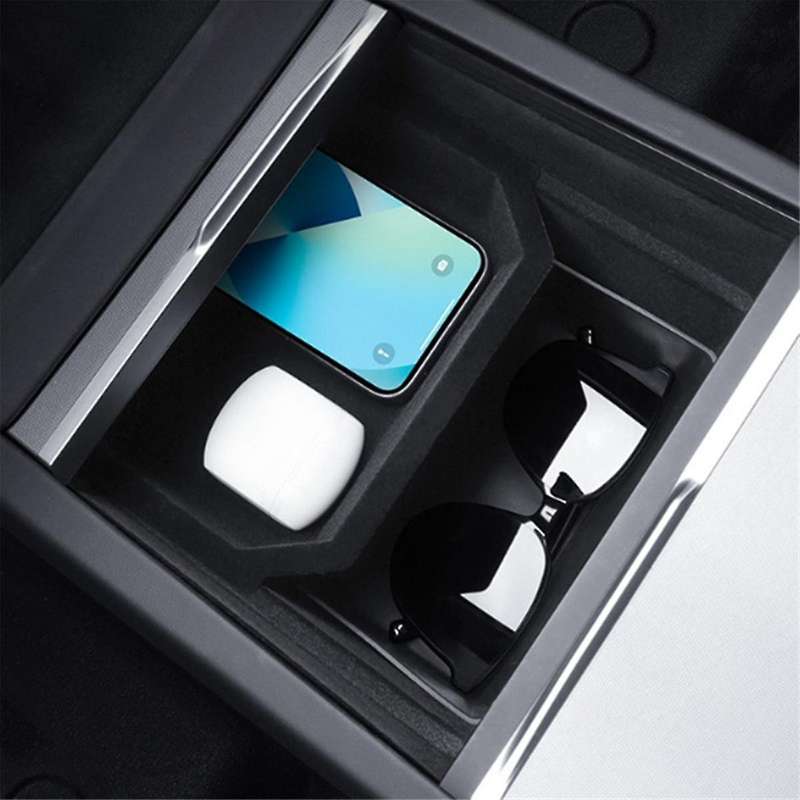 Car Center Console Front Storage Box for Model 3 2024 Organizer BOX Car Flocked Interior Accessorie