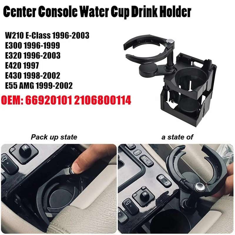 Car Center Console Drink Water Cup Holder Tray A2106800114 for - W210 E55 E300 E320 E420 E430 1996-2