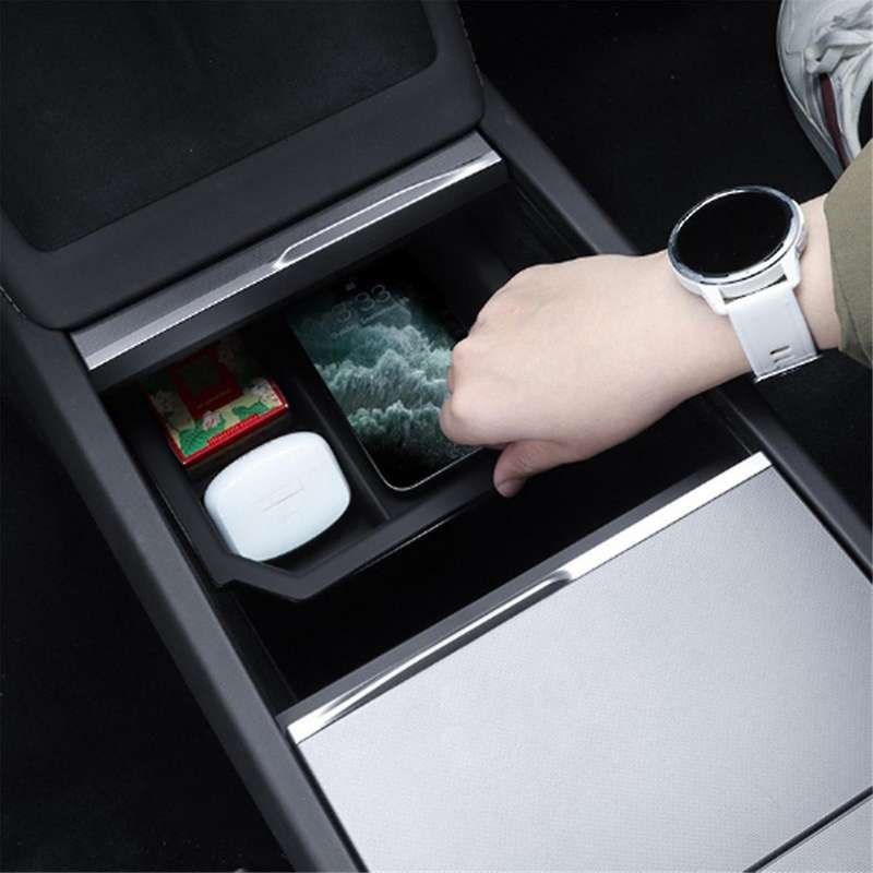 Car Center Console Front Storage Box for Model 3 2024 Organizer BOX Car Silica Gel Interior Accessor