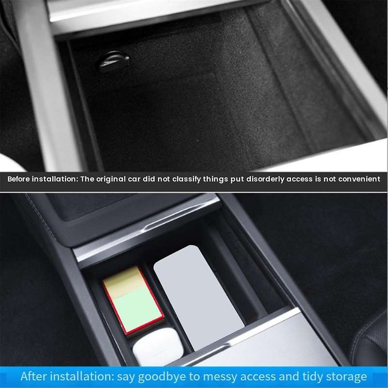 Car Center Console Front Storage Box for Model 3 2024 Organizer BOX Car Silica Gel Interior Accessor