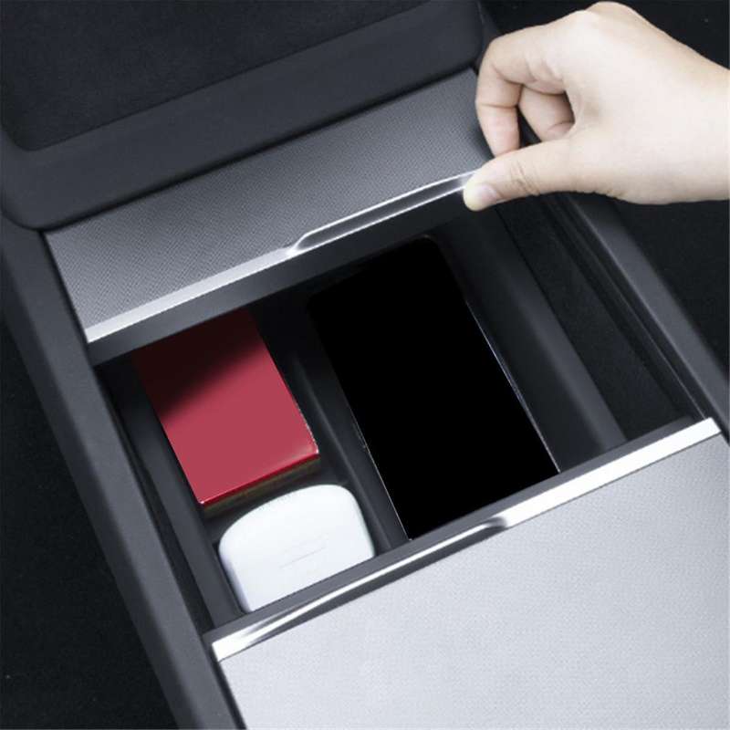 Car Center Console Front Storage Box for Model 3 2024 Organizer BOX Car Silica Gel Interior Accessor