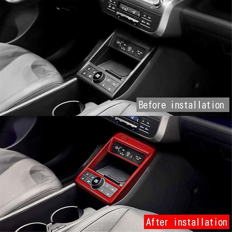 Car Center Console Gear Panel Cover Trim for 2024+ Car Interior Accessories Red