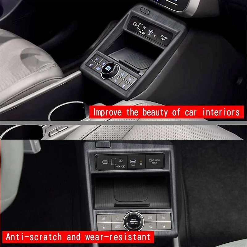 Car Center Console Gear Panel Cover Trim for 2024+ Car Interior Accessories Wood Grain