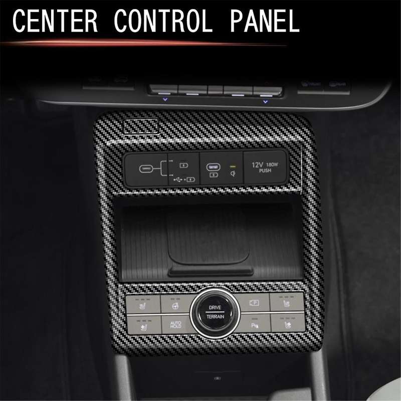 Car Center Console Gear Panel Cover Trim for 2024+ Car Interior Accessories Carbon Fiber Pattern