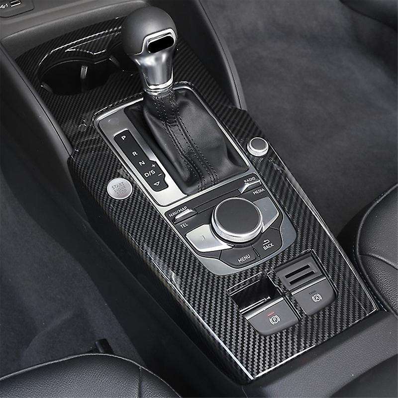 Car Center Console Gear Shift Panel Decoration Sticker Trim for  A3 8V 2014-2018 LHD Carbon Fiber Co