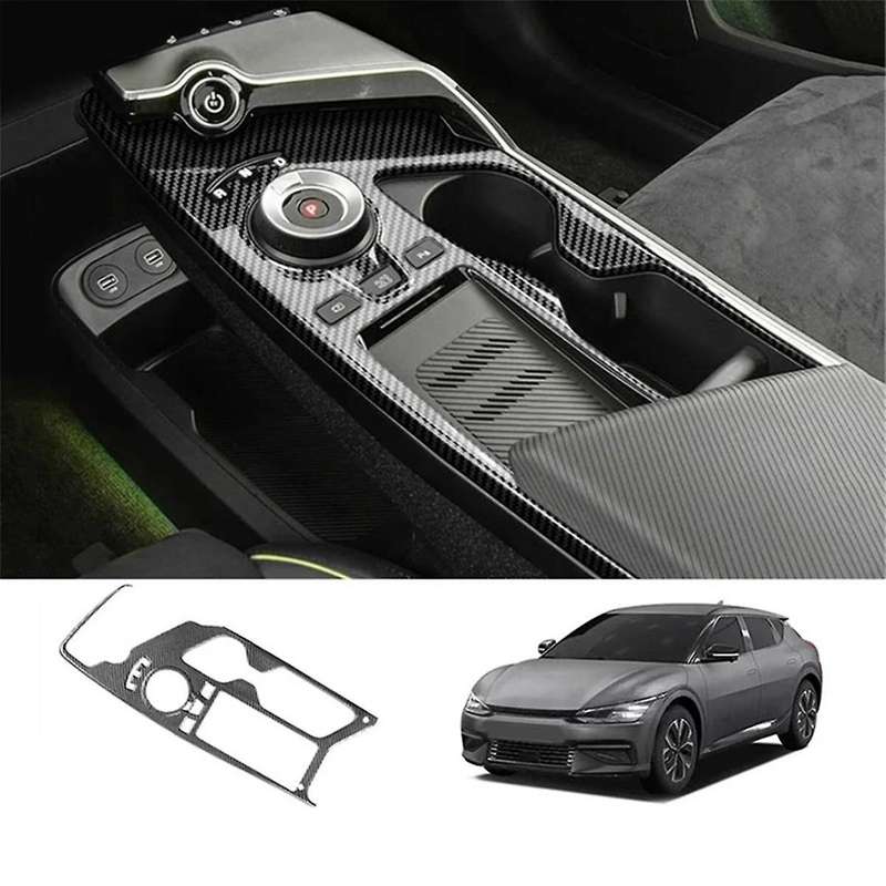 Car Center Console Gear Shift Water Cup Holder Decoration Cover Trim Stickers for Ev6 2021 2022 Lhd