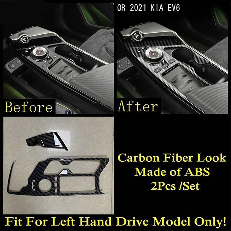 Car Center Console Gear Shift Water Cup Holder Decoration Cover Trim Stickers for Ev6 2021 2022 Lhd