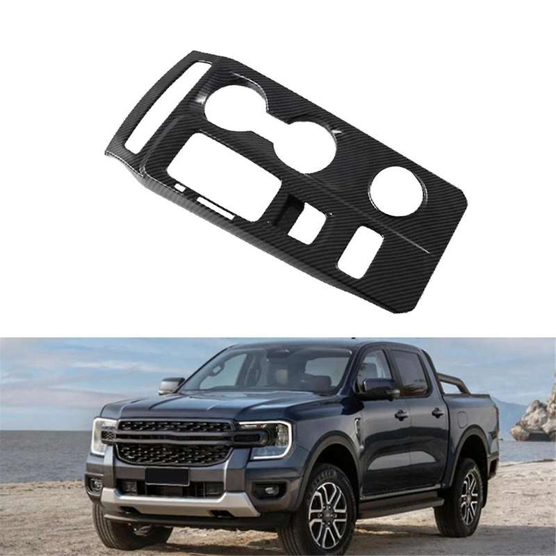 Car Center Console Gear Shift Panel Trim Cover Stickers for Wildtrack 2021-2024 Carbon Fiber LHD