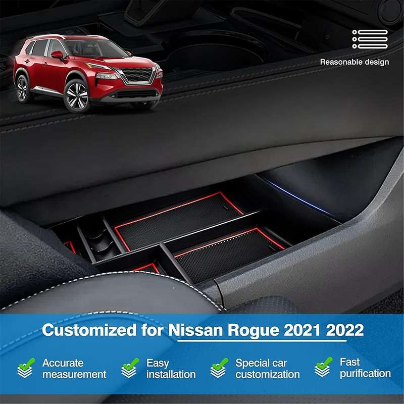 Car Center Console Organizer for Rogue 2021 2022 2023 T33 Interior Accessories Storage Insert Tray