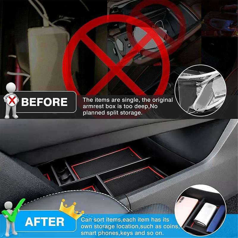 Car Center Console Organizer for Rogue 2021 2022 2023 T33 Interior Accessories Storage Insert Tray