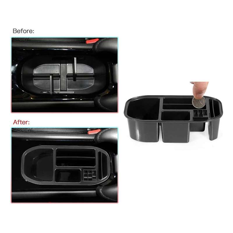 Car Center Console Organizer Tray, Change Holder, Coins Organizer Case for 2016-2019