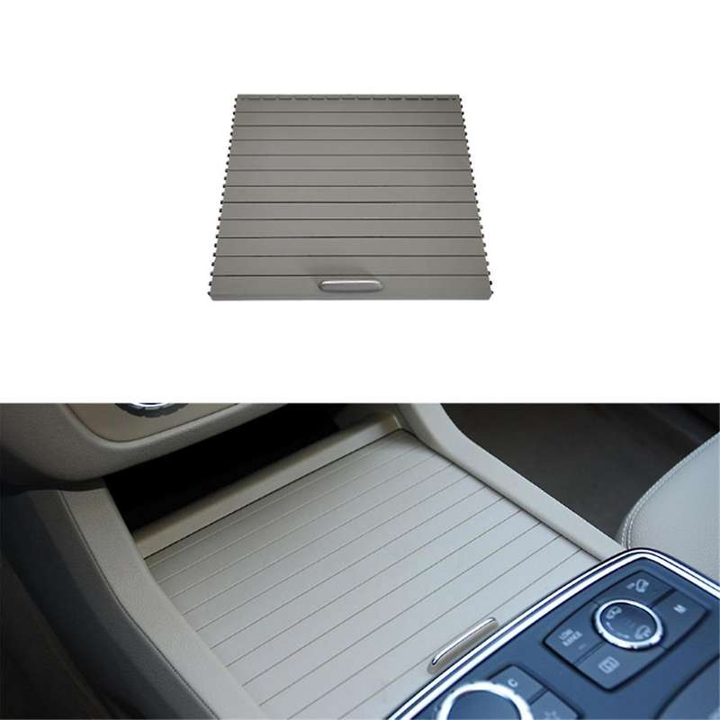 Car Center Console Shutters Cup Holder Slide Roller Blind Cover for Ml Gls Class W166 W292 Grey