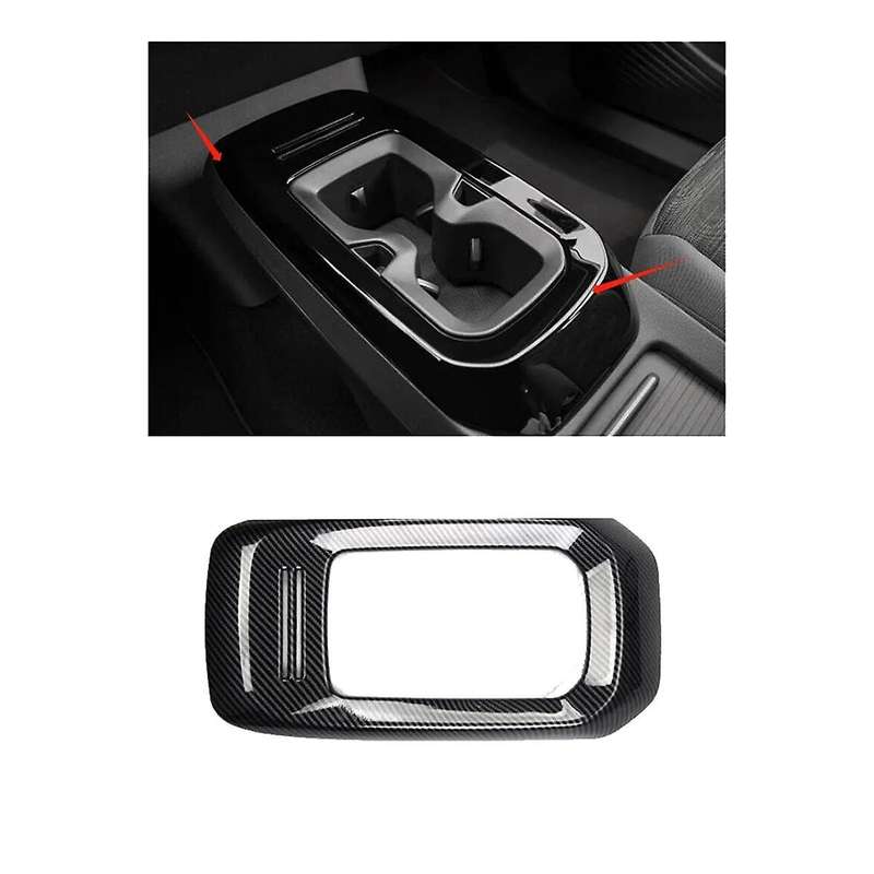 Car Center Console Water Cup Holder Cover Trim Stickers for ID.4 ID.4 2021-2023 Carbon Fiber Car Int