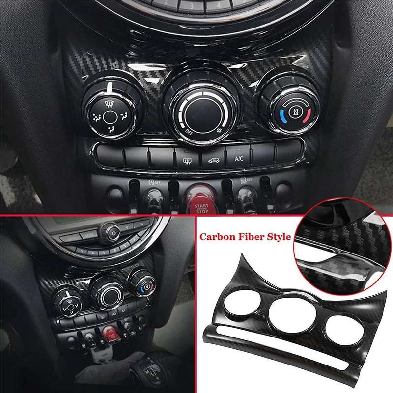 Car Center Console Trim Cover Dashboad Air Conditioning Knob Panel for F55 F56 Carbon Fiber
