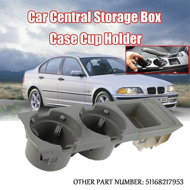 Car Center Console Water Cup Holder & Coin Storage Box 51168217953 for E46 3 Series 99-06 5116821795