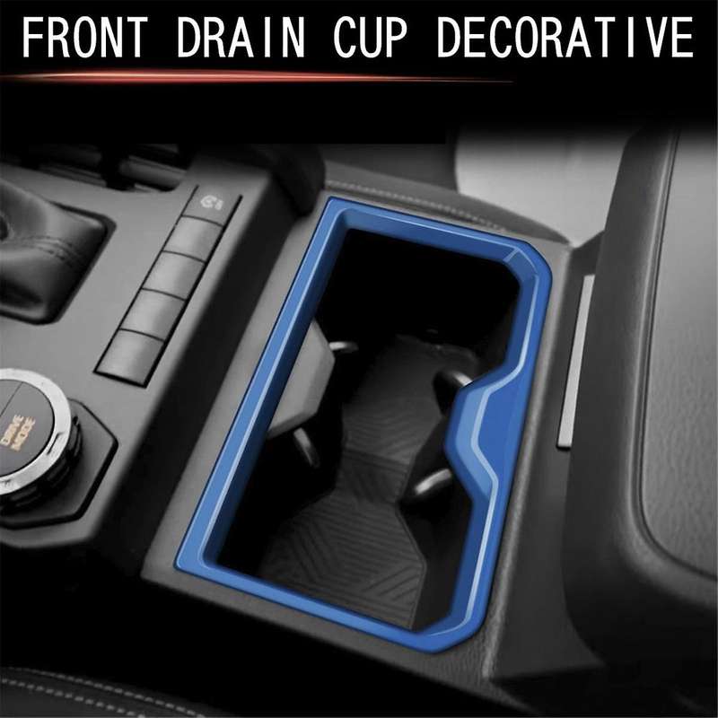 Car Center Console Water Cup Holder Decoration Frame Cover Trim for 2024 Car Accessories Blue