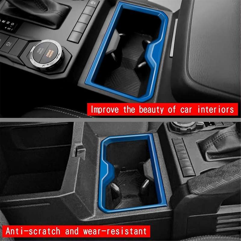 Car Center Console Water Cup Holder Decoration Frame Cover Trim for 2024 Car Accessories Blue