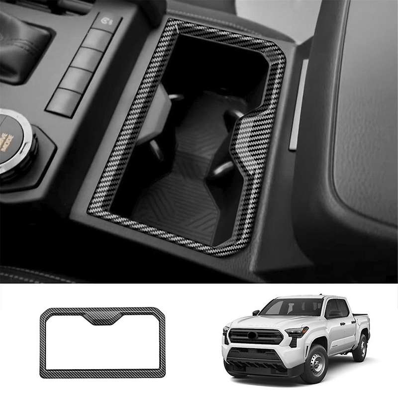 Car Center Console Water Cup Holder Decoration Frame Cover Trim for 2024 Car Accessories Carbon Fibe