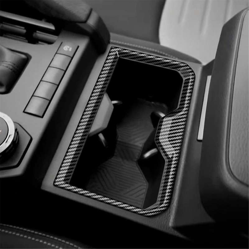Car Center Console Water Cup Holder Decoration Frame Cover Trim for 2024 Car Accessories Carbon Fibe