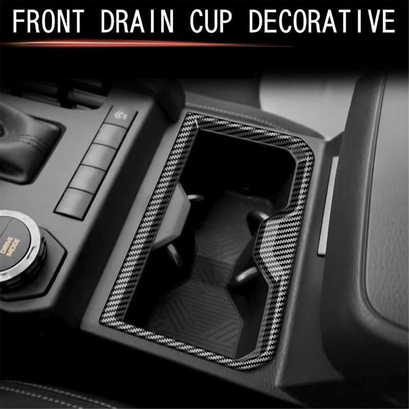 Car Center Console Water Cup Holder Decoration Frame Cover Trim for 2024 Car Accessories Carbon Fibe