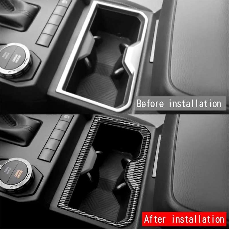 Car Center Console Water Cup Holder Decoration Frame Cover Trim for 2024 Car Accessories Carbon Fib