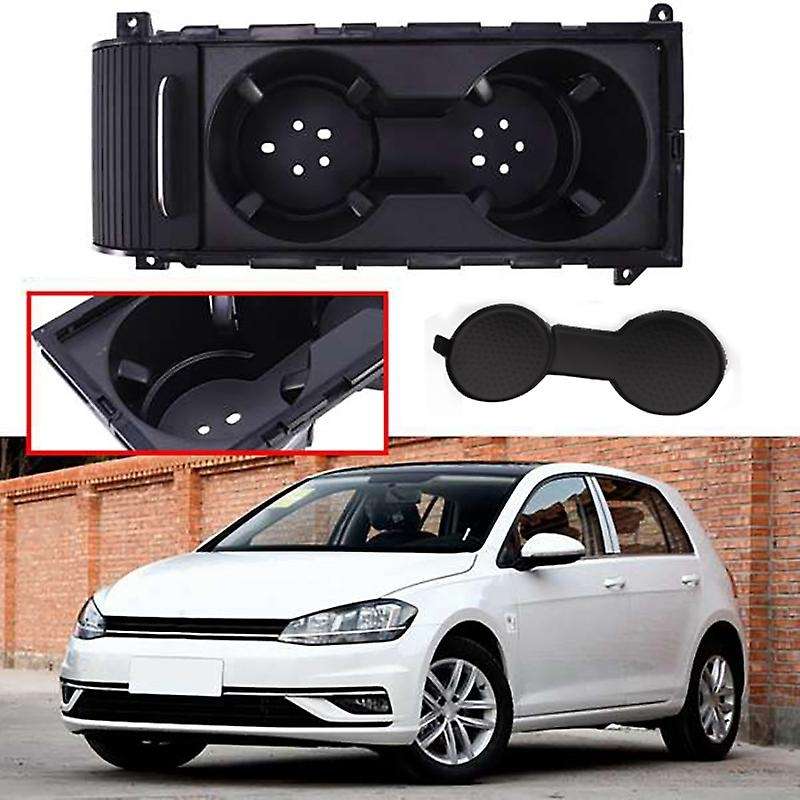 Car Center Console Water Cup Holder Storage Box with Sliding Lid for Golf 7 MK7 2013 2014 2015 2016