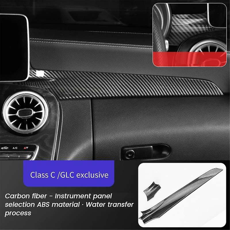 Car Center Control Panel Dashboard Strips Trim for C-class W205 C180 C200 X253 Glc260 2015-2022 Abs