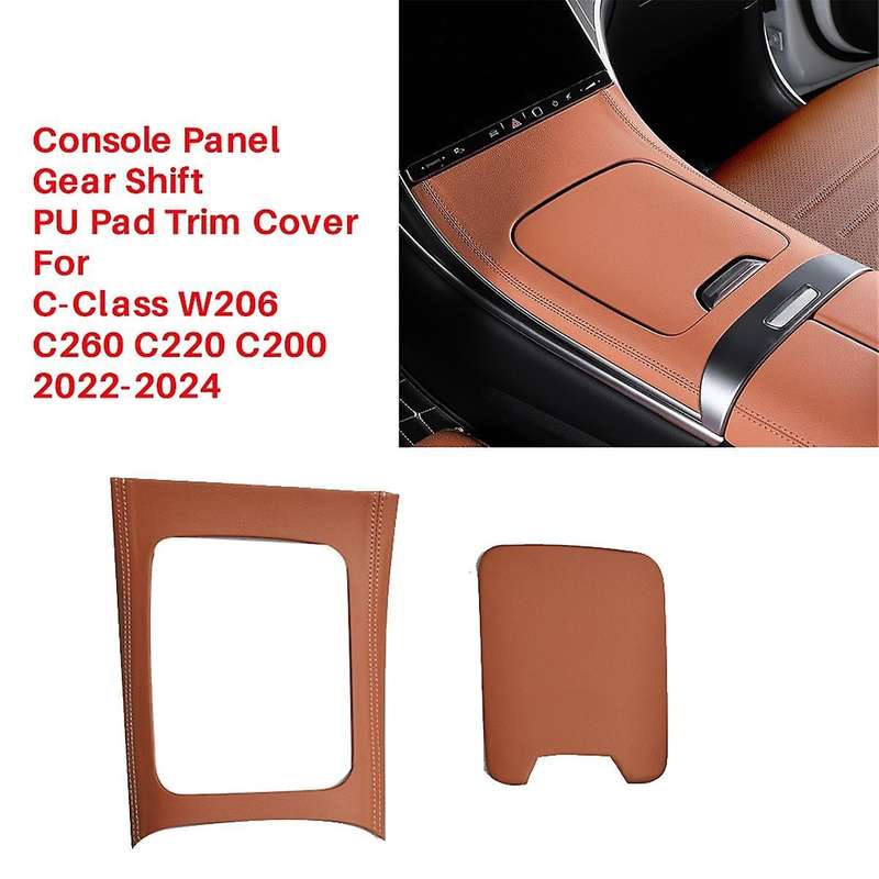Car Center Control Panel Trim Cover for C-Class W206 C260 C220 C200 2022-24 Gear Shift PU Pad Prote