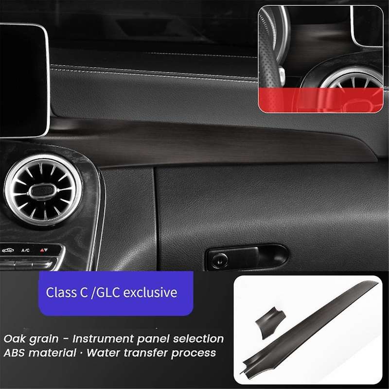 Car Center Control Panel Dashboard Strips Trim for C-class W205 C180 C200 X253 Glc260 2015-2022 Oak