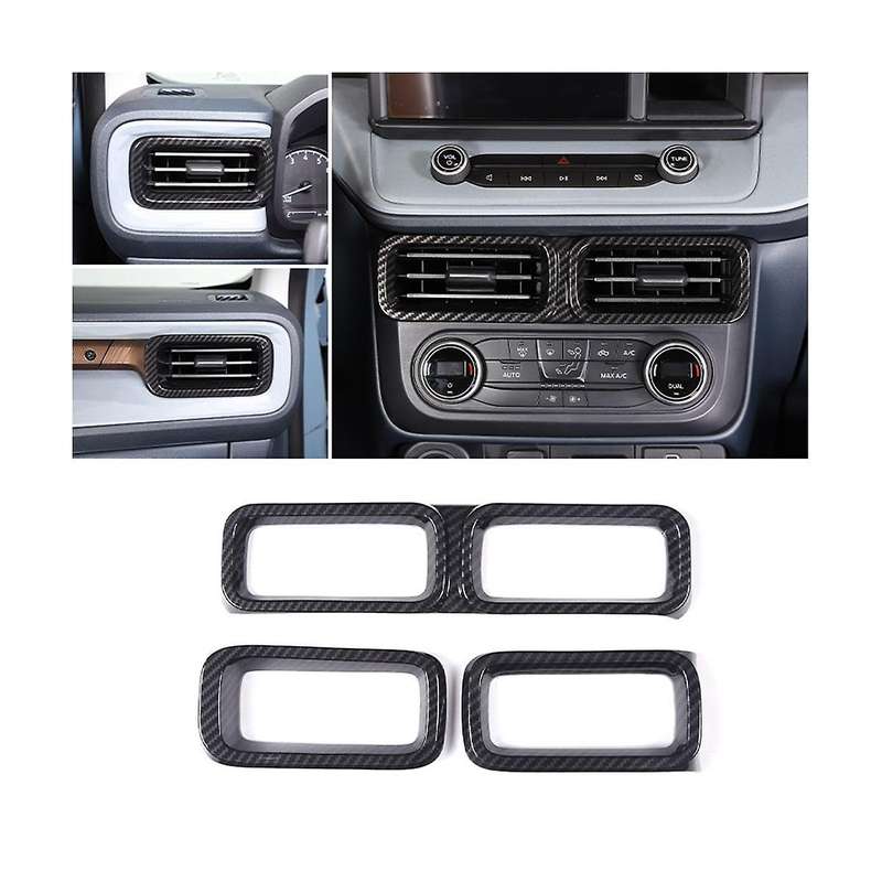 Car Center Control Outlet Frame Cover Trim Sticker for 2022 2023 Accessories - Abs Carbon Fiber