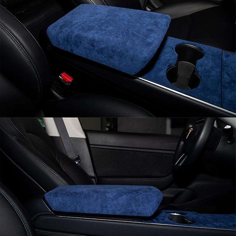 Car Central Armrest Box Cover Turn Fur Protective Cover for / Y Accessories Red