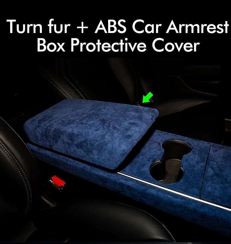 Car Central Armrest Box Cover Turn Fur Protective Cover for / Y Accessories Red