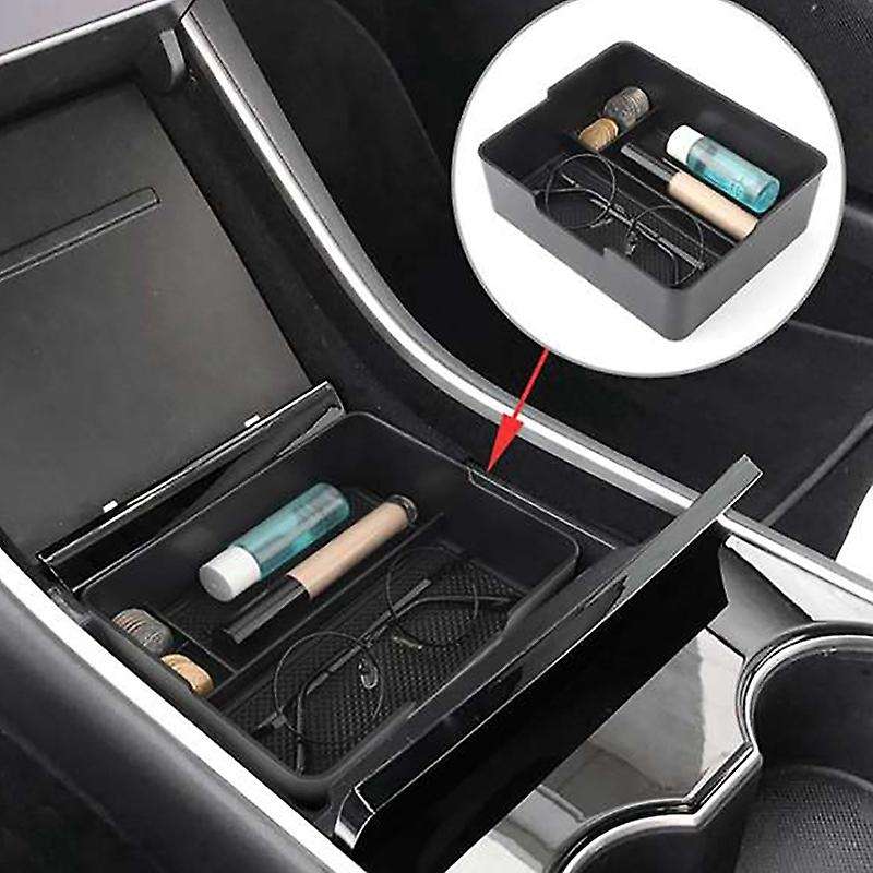 Car Central Armrest Box for MODEL 3 2017-2020 Double Storage Design Tissue Box Trash Can Stowing Tid