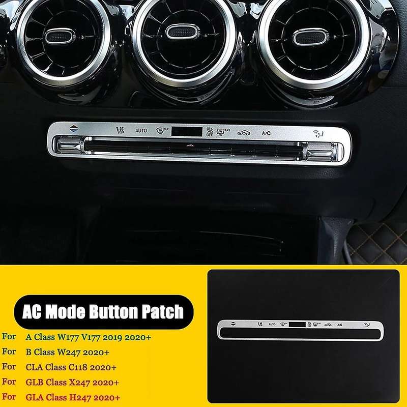 Car Central Air Conditioning Mode Button Trim Cover for CLA GLA Class W177 V177 W247 C118 2020+